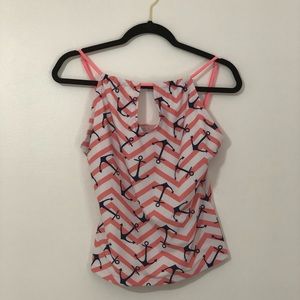 Anchor tankini swimsuit top